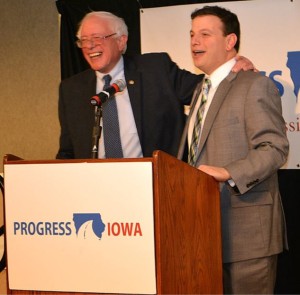 Senator Bernie Sanders spoke at Progress Iowa's event in December. Photo courtesy of Progress Iowa