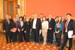 House Democrats and progressive allies celebrate after the meeting