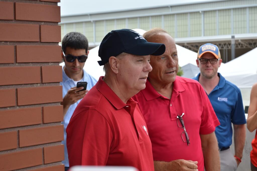 Graham chats with Steve King before going on stage