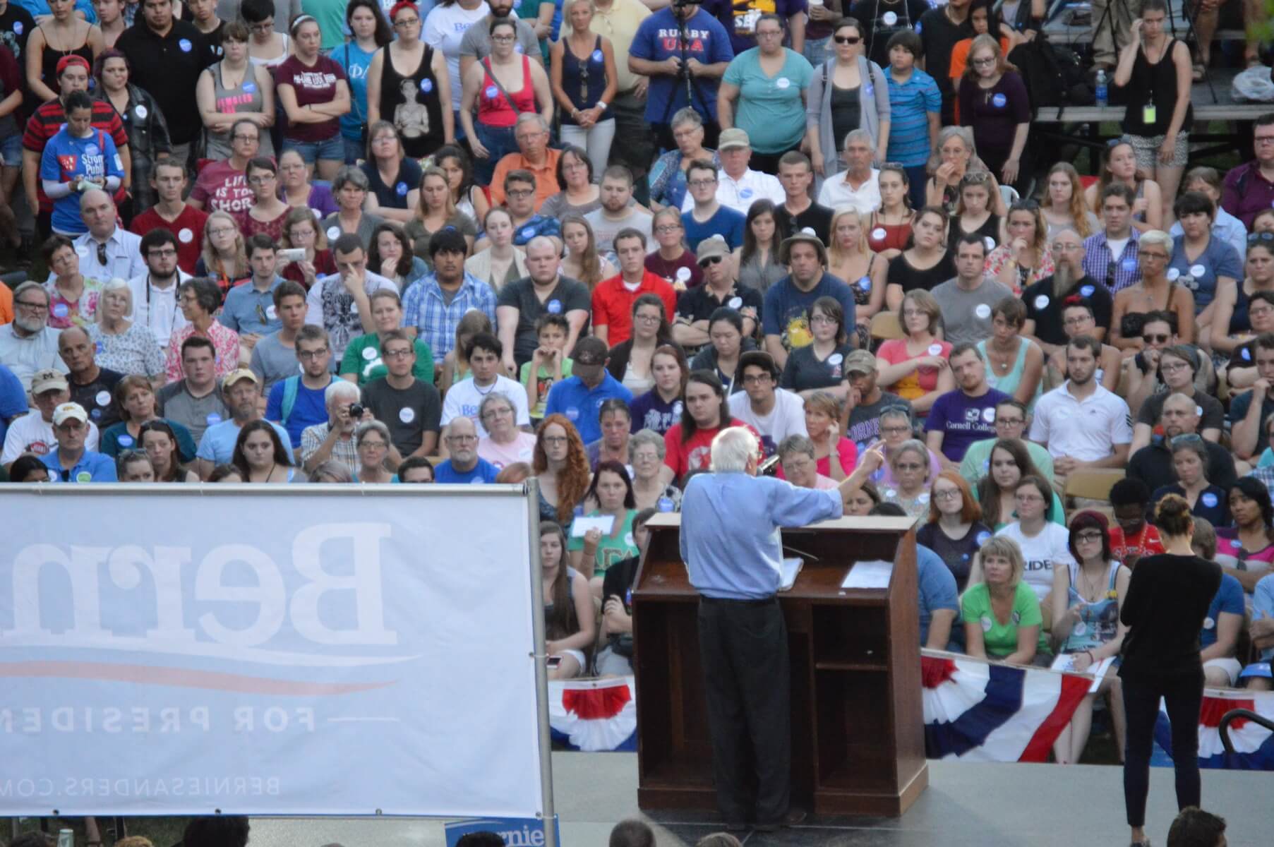 Sanders at Coe College in September