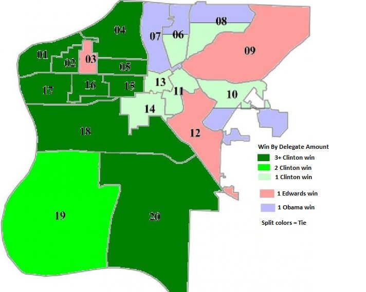 Council Bluffs 2008 results map