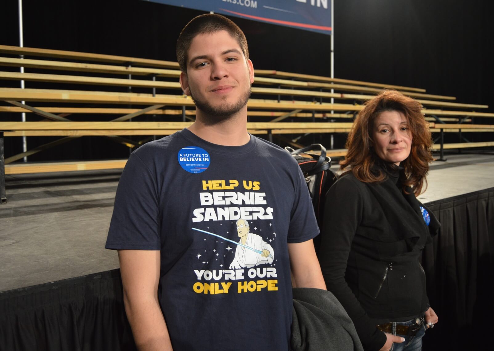 Sanders supporters at the rally in Kansas City