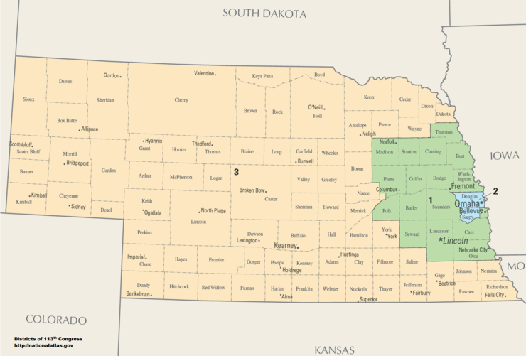 Nebraska's Congressional District map