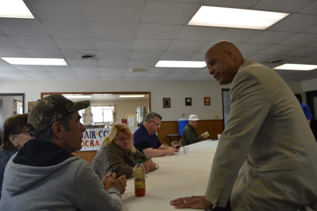 Adams talks with Adair activists