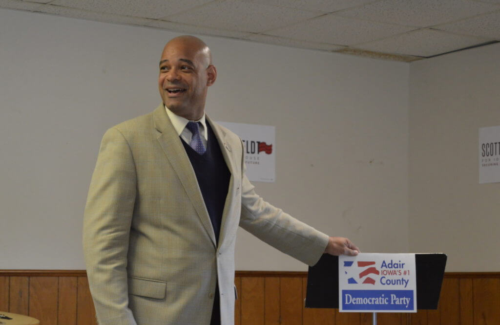 Adams addresses the Adair County Democrats