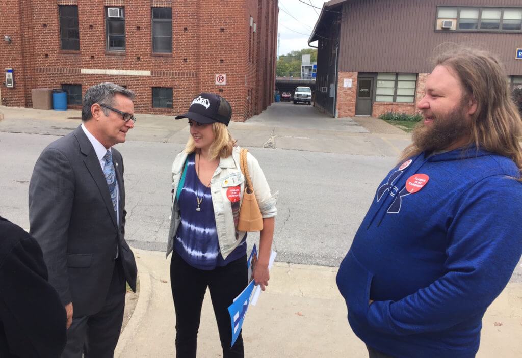 Gary Kroeger tries to convince some Jill Stein supporters afterward