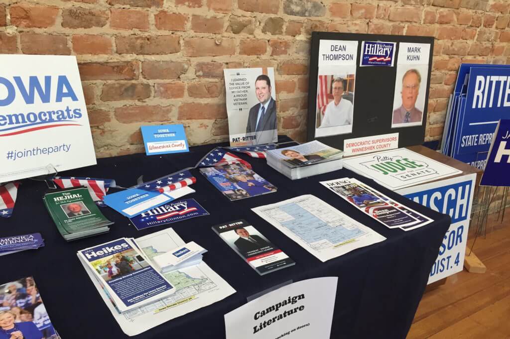 The busy Decorah campaign office