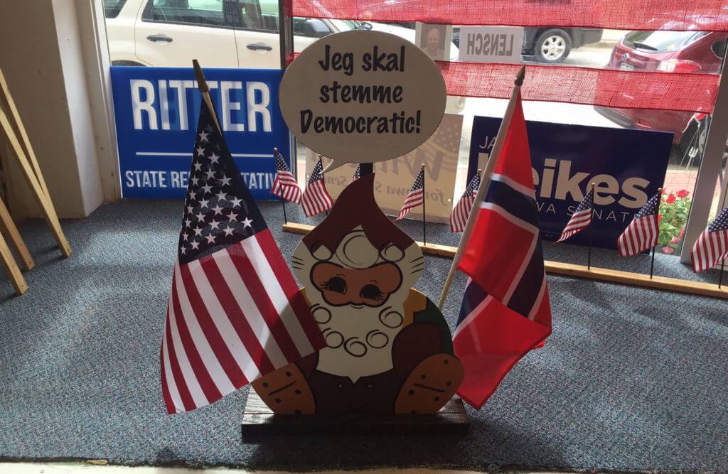 Some Norwegian flair in the Decorah campaign office