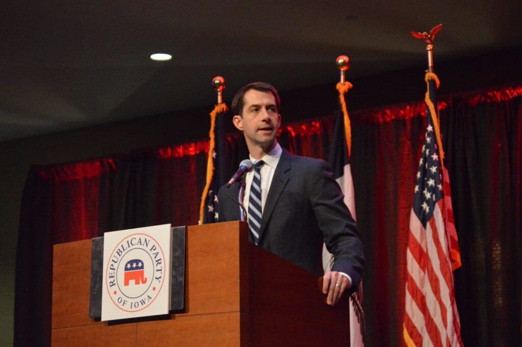 Tom Cotton in Des Moines